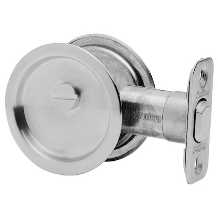 Kwikset Kwikset: Round Pocket Door Lock / Privacy / Satin Chrom KWS-93350-26D-RDT